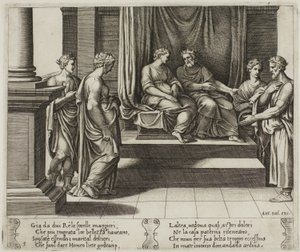 A Psyche két nővére királyokhoz ment férjhez; ...A pszichét egy királynak mutatják be alkotó: Master of the Die