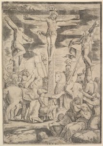 A százados megtérése, aki széttárja karjait Krisztus előtt a kereszten, 1532.