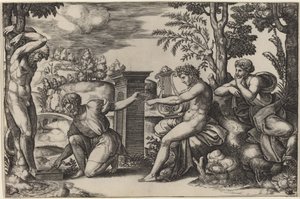 Apollo és Marsyas alkotó: Master of the Die after Raphael