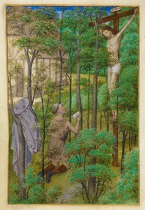 Szent Jeromos a sivatagban. alkotó: Master of the Dresden Prayer Books