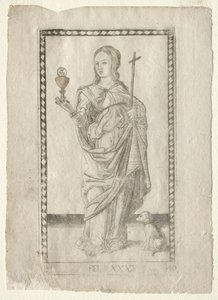 Faith from the Tarocchi, B sorozat: Cosmic Principles & Virtues, 40. szám, 1467 előtt. alkotó: Master of the E Series Tarocchi