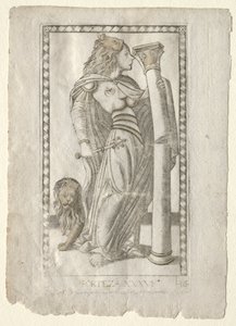 Forteza a Tarocchiból, B sorozat: Kozmikus alapelvek és erények, 36. szám, 1467 előtt.