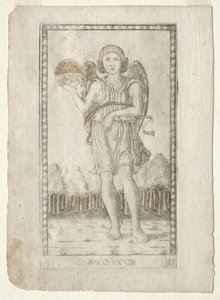 A világ zsenije a Tarocchiból, B sorozat: Kozmikus alapelvek és erények, 33. szám, 1467 előtt. alkotó: Master of the E Series Tarocchi