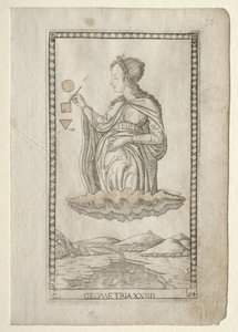 Geometria a Tarocchiból, C sorozat: Liberal Arts, #24, 1467 előtt. alkotó: Master of the E Series Tarocchi