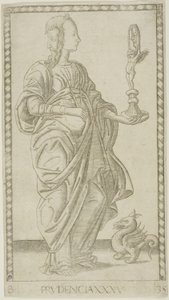 Prudence, 35. lemez a Genii and Virtues-tól alkotó: Master of the E Series Tarocchi