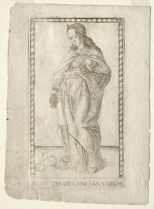 Temperance from the Tarocchi, B sorozat: Cosmic Principles & Virtues, #34, 1467 előtt. alkotó: Master of the E Series Tarocchi
