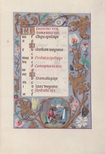 Izabella katolikus királynő, Spanyolország királynőjének órái:  Fol. 13r, december alkotó: Master of the First Prayerbook of Maximillian