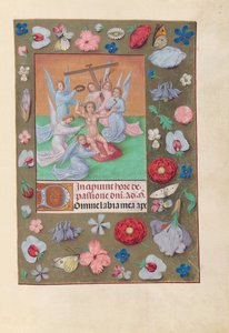 Izabella katolikus királyné, spanyol királynő órái: Fol. 50r, Infant Christ..., c. 1500. alkotó: Master of the First Prayerbook of Maximillian