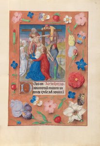 Izabella katolikus királyné, spanyol királynő órái: Fol. 73r, Leszállás a keresztről, c. 1500. alkotó: Master of the First Prayerbook of Maximillian