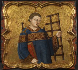 Szent Lőrinc, 1335 körül (tempera és aranylevél a panelen) alkotó: Master of the Fogg Pieta