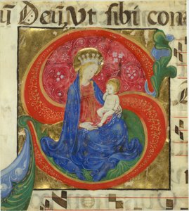 Kéziratos megvilágítás a Szűzanyával és a Gyermekkel kezdetben S..., 15. század közepe. alkotó: Master of the Franciscan Breviary