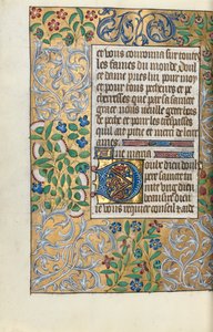 Órakönyv Rouen használata: fol. 151v, Lombozat kidolgozott határa, c. 1470. alkotó: Master of the Geneva Latini