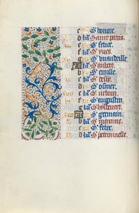Órakönyv Rouen használata: fol. 5V, c. 1470. alkotó: Master of the Geneva Latini