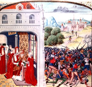 Gergely pápa felszentelése Franciaországban Avignonban (1227-1241 pápa) Jean Froissart (vellum)