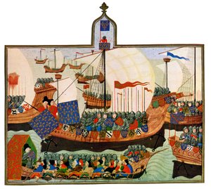 A franciák és genovaiak expedíciója Barbariába, 15. század.
