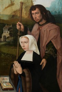 Részlet a Szűzanya és Gyermeke jobb oldali táblájáról Szent Katalinnal és Szent Borbálával, 1520-25 körül (olaj, tábla)