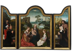 Szűz és gyermek Szent Katalinnal és Szent Borbálával, 1520-25 körül (olaj, tábla)