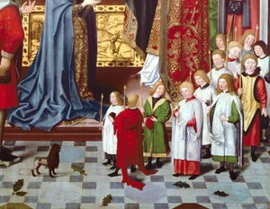 A Szűz hét öröme oltárkép: egy fiúkórus részlete, 1480 körül (panel) (5896 részlet) alkotó: Master of the Holy Parent