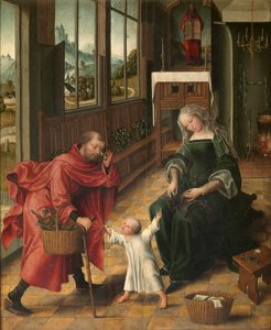 A Szent Család (olaj a panelen) alkotó: Master of the Legend of St. Madeleine