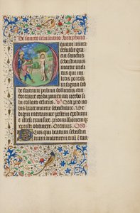 O kezdetű: Szent Sebestyén mártíromsága alkotó: Master of the Llangattock Hours