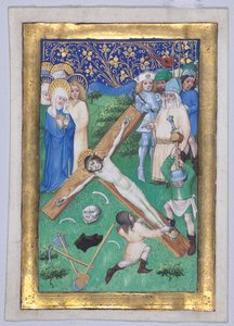Levél az órák könyvéből: Krisztust a keresztre szegezték alkotó: Master of the Maximilian Schoolbooks