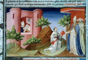 I. Julius pápa (280-337) a Szardíniai Zsinat idején találkozott Alexandriai Atanáz küldöttével. A hírnök azért jött, hogy megvédje az alexandriai száműzetésben élő pátriárka pozícióját. Miniatűr a „Világcsodák könyve” kézirat enlumin