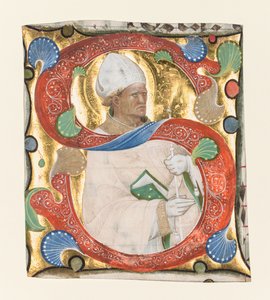 Kezdő S egy Graduálból: Szent Ágoston, c. 1420.