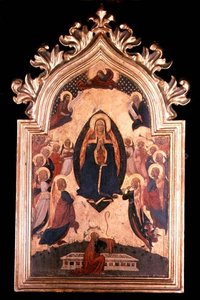 Madonna egy Mandorlában zenész angyalokkal alkotó: Master of the Osservanza