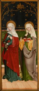 Magyar Szent Erzsébet és Szent Margit, kb. 1485-1490. alkotó: Master of the Sacristy of Kaufbeuren