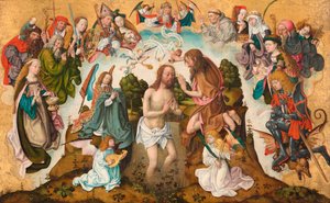 Krisztus megkeresztelkedése alkotó: Master of the Saint Bartholomew Altarpiece