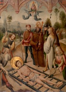 Szent Lőrinc mártíromsága alkotó: Master of the Saint Ursula Legend