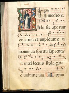 Folio egy fokozatos, 15. század végi (tinta, tempera és aranylevél pergamenen) alkotó: Master of the Saluces Hours (attr. to)