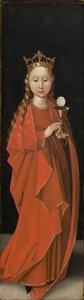 Szent Borbála [bal szárny külső], c. 14801490. alkotó: Master of the Starck Triptych