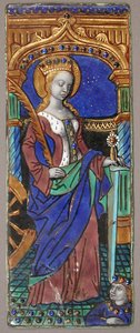 Triptichontábla Szent Katalinnal, francia, 15-16. század. alkotó: Master of the Triptych of Louis
