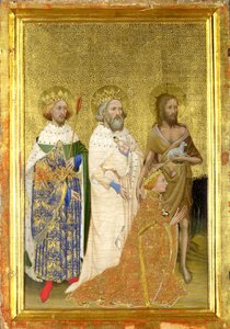 II. angol Richard védőszentjeivel (A Wilton Diptichon bal belső panelje)