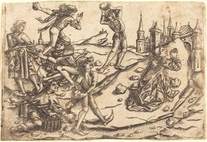 Szent István megkövezése alkotó: Master with the Banderoles after Israhel van Meckenem