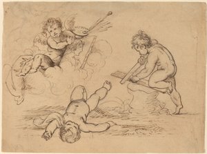 Allegória: Négy Putti alkotó: Mather Brown