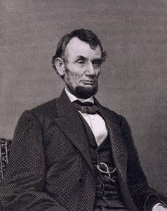Abraham Lincoln, William G. Jackman fényképéből metszett (metszet) alkotó: Mathew (after) Brady