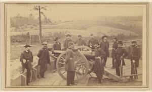 Sherman tábornok és törzskara Atlanta előtt, 1864. július 19. alkotó: Mathew B. Brady