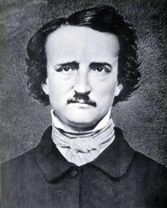 Edgar Allan Poe (1809 - 1849) amerikai író portréja, Brady fényképe a 19. században.