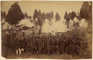Harmadik connecticuti gyalogezred, Camp Douglas, 1861/[uniós csapatok és tábori kísérők] alkotó: Mathew B. Brady