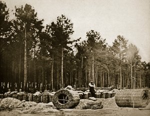 Gabionok készítése Pétervár előtt, 1861-65 alkotó: Mathew B. Brady