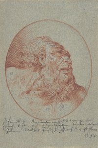 Egy szakállas férfi feje, aki jól néz, 1692. alkotó: Mathias Fussli