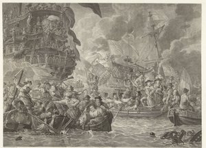 A holland roham a Medway-n és a királyi Károly elfoglalása, 1667 alkotó: Mathias de Sallieth