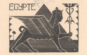 Szfinx és piramis Egyiptom (cím a tárgyon) alkotó: Mathieu Lauweriks