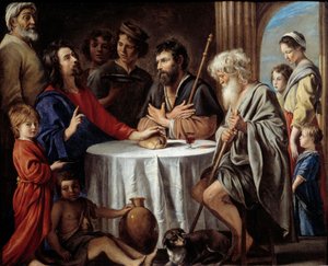 Emmausi zarándokok. Mathieu Le Nain (Lenain) festménye (1607-1677)