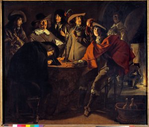 La Tabagie ou le corps de garde Mathieu Le Nain (Lenain) festménye (1607-1677) 17. század V. 1,17x1,37 m
