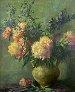 Rózsaszín pünkösdi rózsa (olaj, vászon) alkotó: Matilde Browne