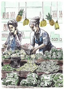 Borough Veg 2, 2013 (tinta, papír)