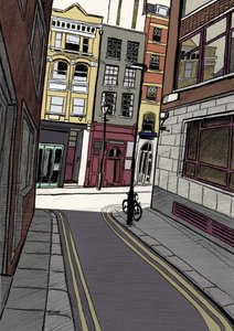 Fox and Knot Street EC1, 2015 (ceruza, digitális)